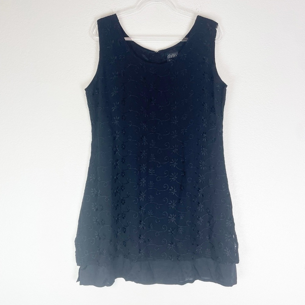 Boutique Europa Dress XL Mini Embroidered Lined Whimisgoth‎ Fairy Grunge 90s Y2K